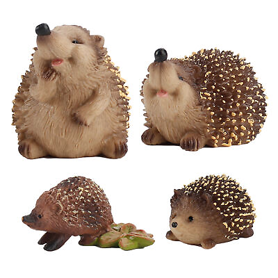 #ad 3 4PCS X Simulated Hedgehog Models Mini Animals Figurines Kids Toys Home Decor $19.97