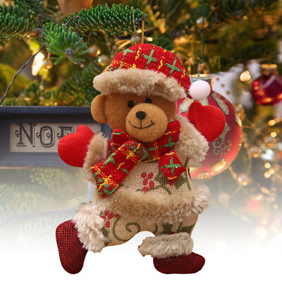 #ad Plush Christmas Tree Decoration Hanging Ornament Decorations Mini $6.98