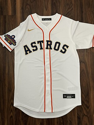 #ad Nike Men’s Houston Astros Baseball GOLD RUSH World Series Jersey Sz Small NWOT $79.99