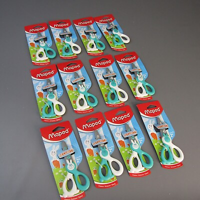 #ad Maped Childrens Scissors NEW Lot of 12 Safety Easter Bunny Rabbit Kids Security $36.49