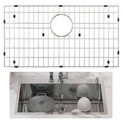 #ad VEVOR Kitchen Bottom Sink Protector Grid 26quot;x14quot; Stainless Steel Drain Rack $23.99