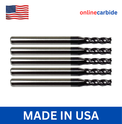 #ad 5 PCS 3 32quot; 4 FLUTE CARBIDE END MILL TiALN COATED $34.95