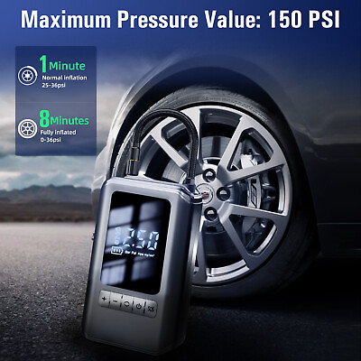#ad Portable USB Rechargeable Car Tire Air Inflator Electric Pump Cordless 150PSI $17.99