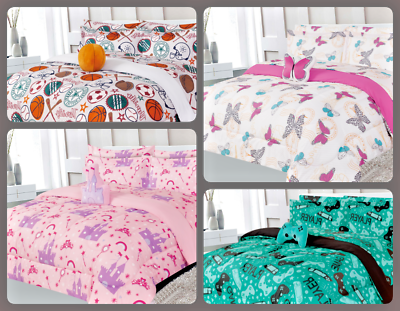#ad TWIN 6PC BEDDING COMFORTER SET BED DRESSING ASSORTED DESIGNS AND COLORS ALL AGES $39.53