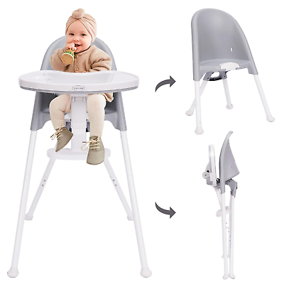 #ad High Chair FoldingOne Click FoldSave Space Detachable Double Tray Infant Cha $145.99