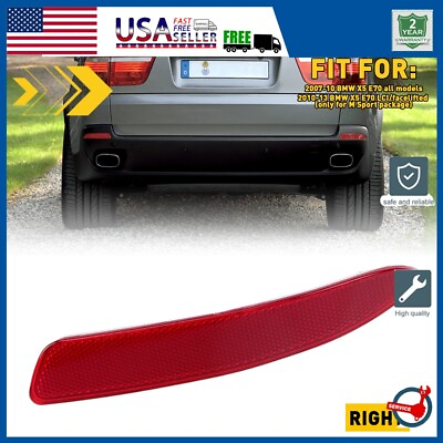 #ad Right Rear Bumper Reflector Light Red For BMW X5 E70 2007 2010 Passenger Side US $10.63