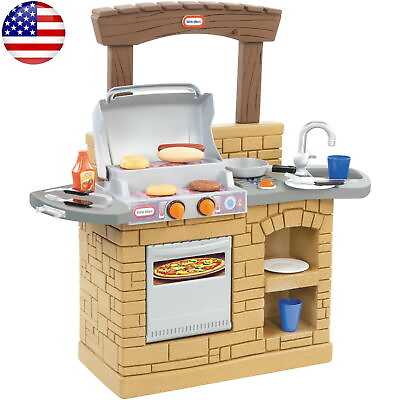 #ad Cook#x27;n Play Outdoor BBQ Grill 12 Piece Plastic Outdoor Pretend Kitchen Toys Hot $104.99