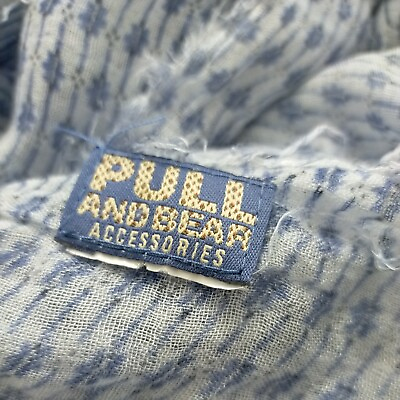 #ad PULL amp; BEAR STRIPES BLUE SHAWL VISCOSE scarf 80 43 in #A127 $26.60
