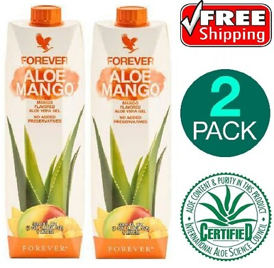 #ad Forever MANGO Aloe Vera Gel® All Natural Detox 33.8 FL.OZ 1 Liter X 2 Pack $41.72