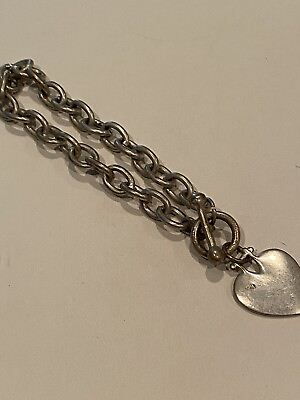 #ad Vintage Sterling Heart Bracelet $38.00
