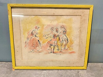 #ad Hand painting Art Women dancing With Mens Art Painting $200.00