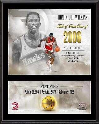 #ad Dominique Wilkins Atlanta Hawks 12quot; x 15quot; Hardwood Classic $39.99