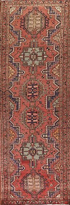 #ad Vintage Geometric Heriz Traditional Runner Rug 3#x27;x12#x27; Wool Hand knotted Carpet $911.30