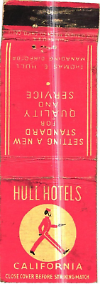 #ad Hull Hotels California Standard for Quality and Service Vintage Matchbook Cover $9.99