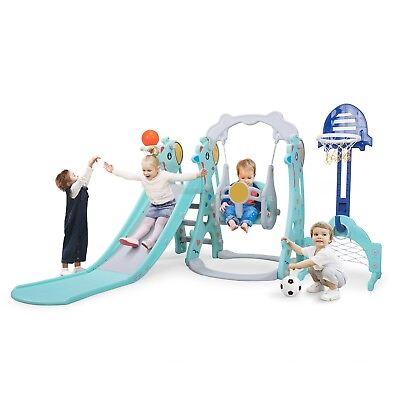 #ad 5 in 1 Toddler Slide amp;Swing PlaySet Indoor Outdoor Freestand Backyard Playground $109.99