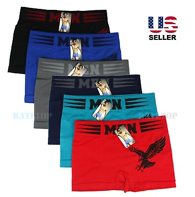 #ad #ad Lot 6 Pack Mens Microfiber Boxer Briefs Underwear Compression Stretch Sport Flex $15.95