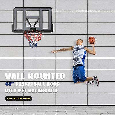 #ad 44quot;x30quot; Wall Mounted Fan Backboard with Basketball Hoop and Rim Xmas Hoop Gift $125.00