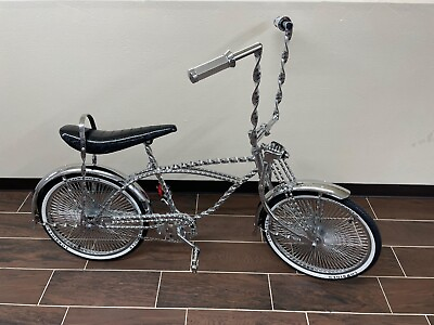#ad VINTAGE LOWRIDER 20quot; CHROME 144 HEAVY DUTY SPOKE CHROME BICYCLE W TWISTED PARTS $999.99