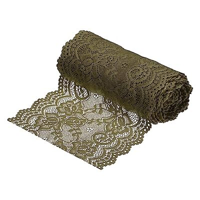 #ad 6 Inch Wide 5 Yard Lace Ribbon Floral Pattern Green Lace Trim Ribbon for Sewi... $24.15