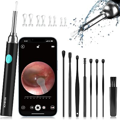 #ad NEW LED Ear Wax Cleaner Ear Camera Otoscope with Light Cleaner Removal Kit Black $14.95