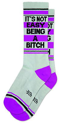 #ad BITCH Socks by Gumball Poodle Unisex Ribbed Gym Crew Sock Novelty Statement Sock $14.99