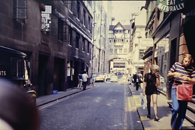 #ad Vintage Photo Slide 1971 London Streets Shopping England $9.99