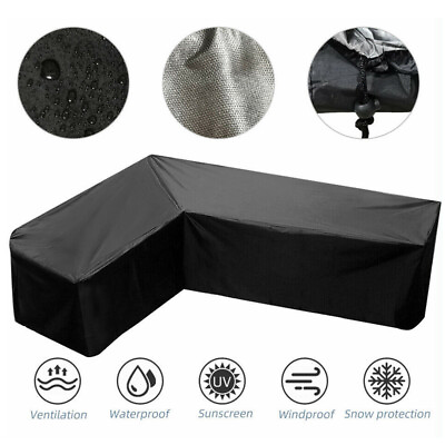 #ad L Shape Outdoor Garden Yard Waterproof Oxford Furniture Corner Cover Protector $47.24