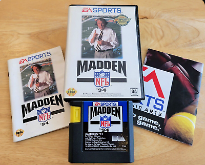 #ad Sega Genesis CIB Madden NFL #x27;94 Complete Football Game Box Manual POSTER $9.95
