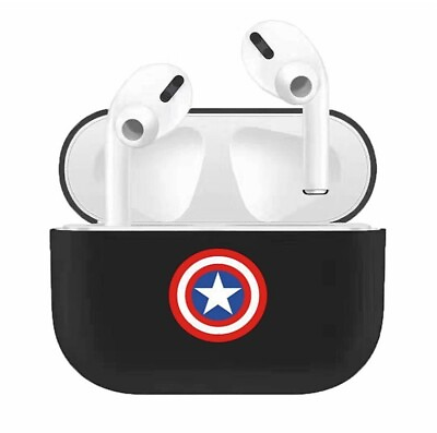 #ad New Black Captain America Air Pod 3 Pro Case FAST SHIPPING USA seller $9.99