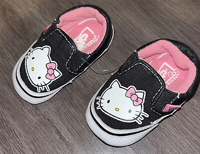 #ad Vans Baby Shoes Hello Kitty Size 1 Black Classic Slip Ons 0LYHL8T #3373 Toddler $25.00