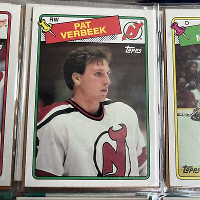 #ad 1988 89 Topps Devils Hockey Card #29 Pat Verbeek $1.75
