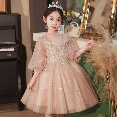 #ad Children Girl Evening Dresses Luxury Party Gown Dress Lace Mesh Princess Dress $76.92