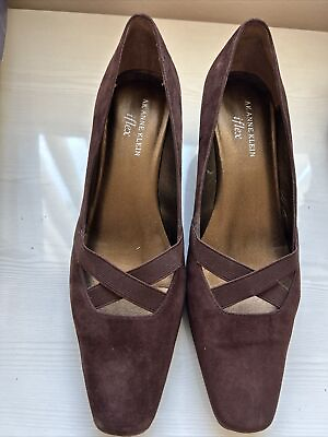 #ad anne klein shoes 9.5 women New Heel Brown Suede $23.29