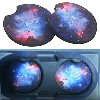 Car Coasters 2 Pack Car Cup Holder Coasters 2.75 inch Starry Sky Rubber Coasters $12.99