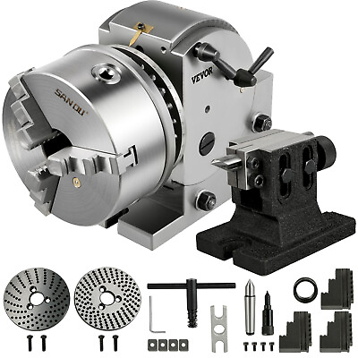 #ad VEVOR Indexing Dividing Head 6quot; 3 Jaw Chuck amp; Tailstock for CNC Milling Machine $292.59