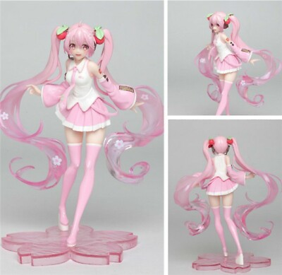 #ad USED VOCALOID Hatsune Miku Sakura Pink Cherry Blossom Dress Figure Toy BULK $14.99