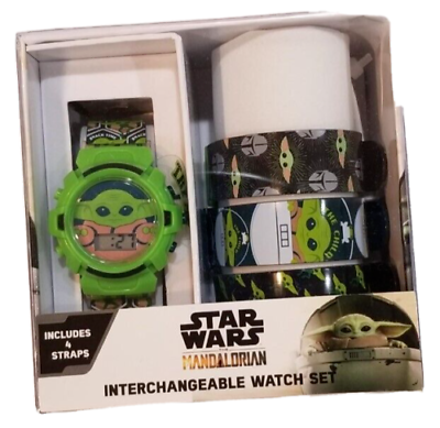 #ad Star Wars The Mandalorian Baby Yoda Digital Watch Set For Boys Kids GREAT GIFT $9.99