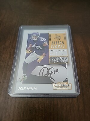 #ad 2018 Panini Contenders Adam Thielen Autographed Signed Card IP Auto Vikings $29.99