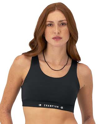 #ad Champion Sports Bra Womens Soft Touch C Logo Graphic Double Dry Moderate Support $22.50
