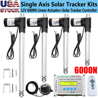 #ad LCD Single Axis Solar Panel Tracking Tracker Controller W 6000N Linear Actuator $119.99
