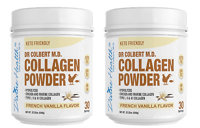 #ad Divine Health Dr. Colbert#x27;s Keto Zone Vanilla Collagen 22.22 oz Pack of 2 $79.99