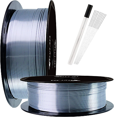 #ad Shine Silver PLA 3D Printer Filament 1.75Mm Silk Shiny Aluminium Metal Silver 3D $40.04