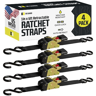 #ad Retractable Ratchet Strap Heavy Duty Tie Down Auto Retractable Ratchet Straps $51.99