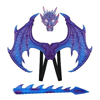 #ad Kids Dragon Costume Dinosaur Wings Tail Mask for Nightclub $24.04