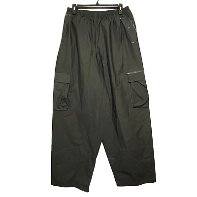 #ad Stearns Dry Wear Pants Rain Water Waterproof Men Size XL Black Blue 8174 Elastic $34.99