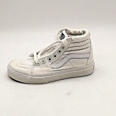 #ad Vans Unisex Kids High Top Sneaker White Flat Heel Lace Up Front Cushioned Sz 13 $18.89