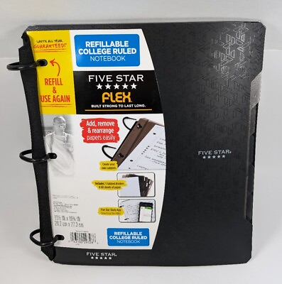 #ad Five Star Flex Choose Color Refillable College Ruled Notebook Binder w Dividers $11.88