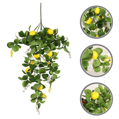 #ad Fake Lemon Flower Branch Simulation Rattan Vivid Multi lemon Winter $12.65