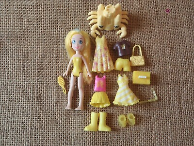 #ad Polly Pocket quot;Colors of the Rainbowquot; Yellow Lot Big Feet Dolls Modern Outfits R5 $16.99