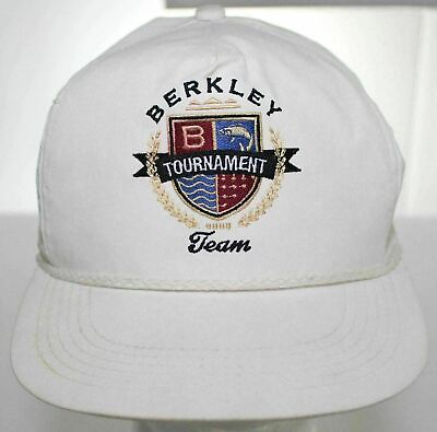 #ad Vintage Berkley Big Bass Fishing Tournament Berkley Team Snapback Cap White Hat $108.00
